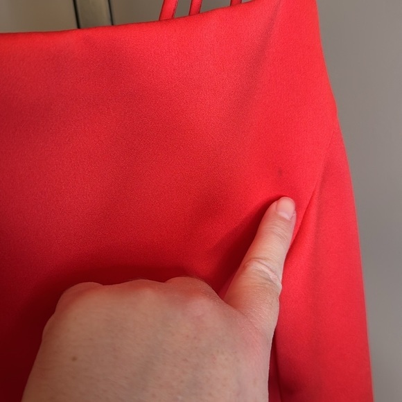 Betsy and Adam by jaslene watermelon crisscross prom dress size 6 petite - Picture 2 of 9